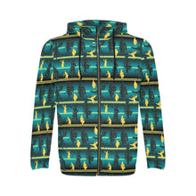 Load image into Gallery viewer, Dancers Inspire Green All Over Print Full Zip Hoodie for Men (Model H14) hoodie e-joyer 
