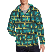 Load image into Gallery viewer, Dancers Inspire Green All Over Print Full Zip Hoodie for Men (Model H14) hoodie e-joyer 
