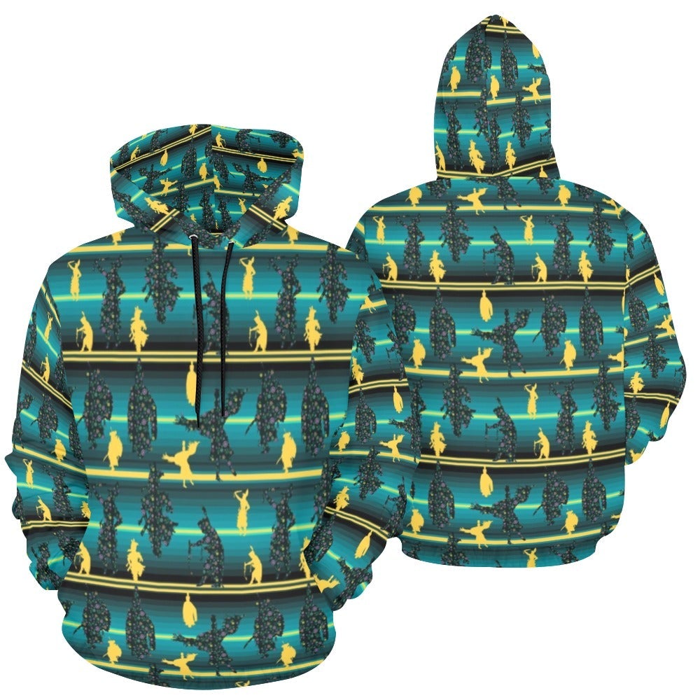 Dancers Inspire Green All Over Print Hoodie for Men (USA Size) (Model H13) All Over Print Hoodie for Men (H13) e-joyer 