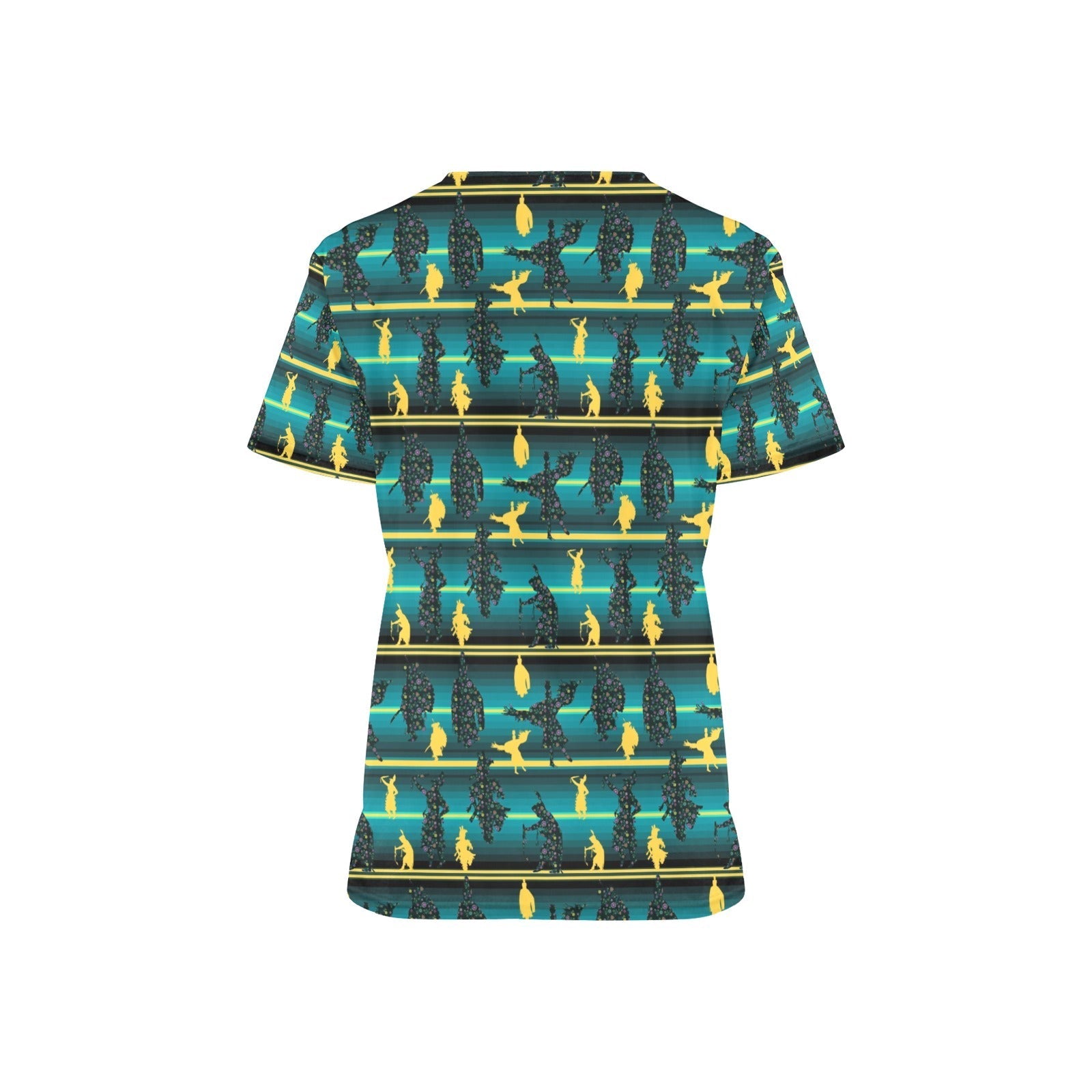 Dancers Inspire Green All Over Print Scrub Top Scrub Top e-joyer 