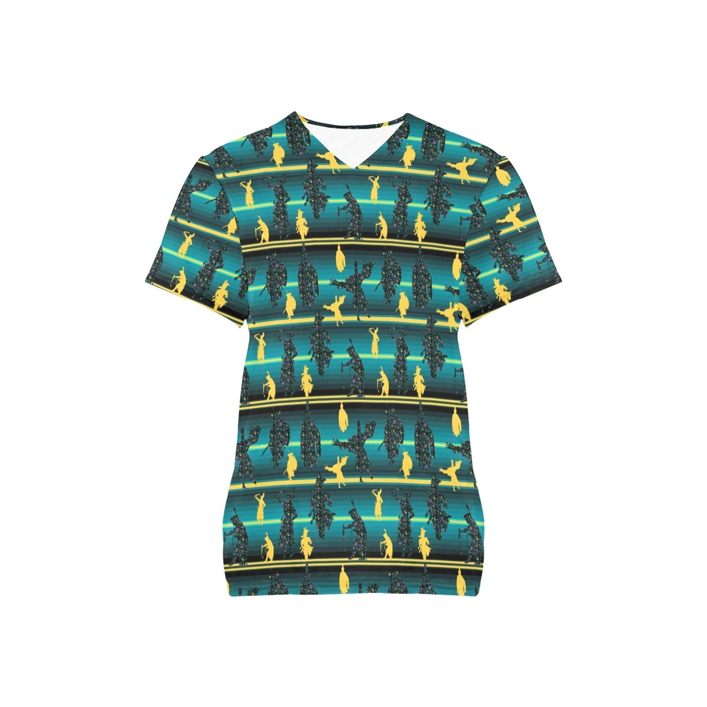 Dancers Inspire Green All Over Print Scrub Top Scrub Top e-joyer 