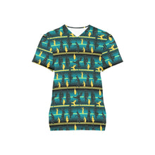 Load image into Gallery viewer, Dancers Inspire Green All Over Print Scrub Top Scrub Top e-joyer 
