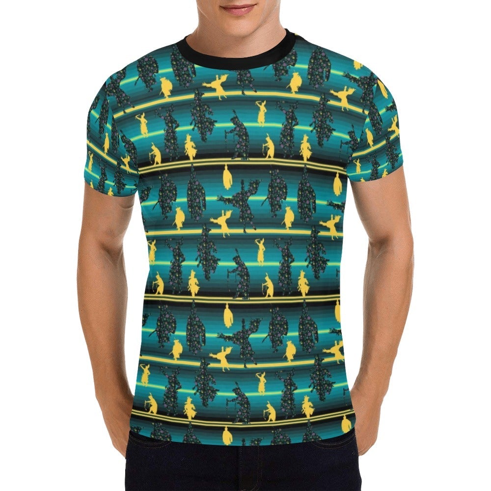 Dancers Inspire Green All Over Print T-Shirt for Men (USA Size) (Model T40) All Over Print T-Shirt for Men (T40) e-joyer 