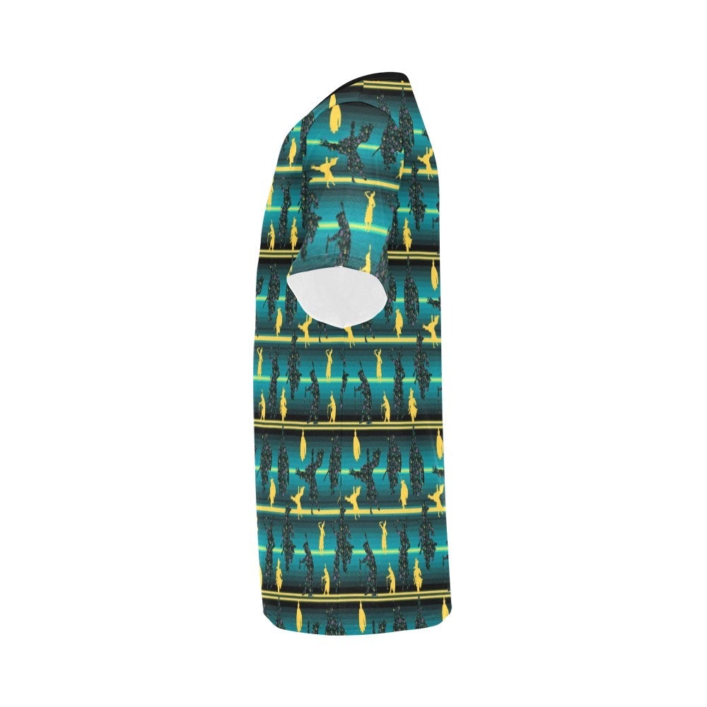 Dancers Inspire Green All Over Print T-Shirt for Men (USA Size) (Model T40) All Over Print T-Shirt for Men (T40) e-joyer 