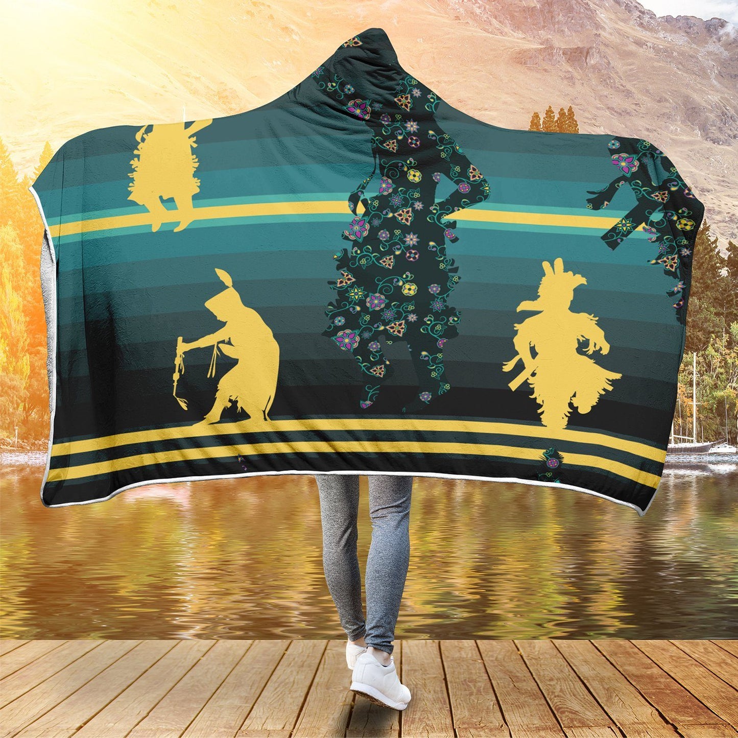Dancers Inspire Green Hooded Blanket blanket 49 Dzine 