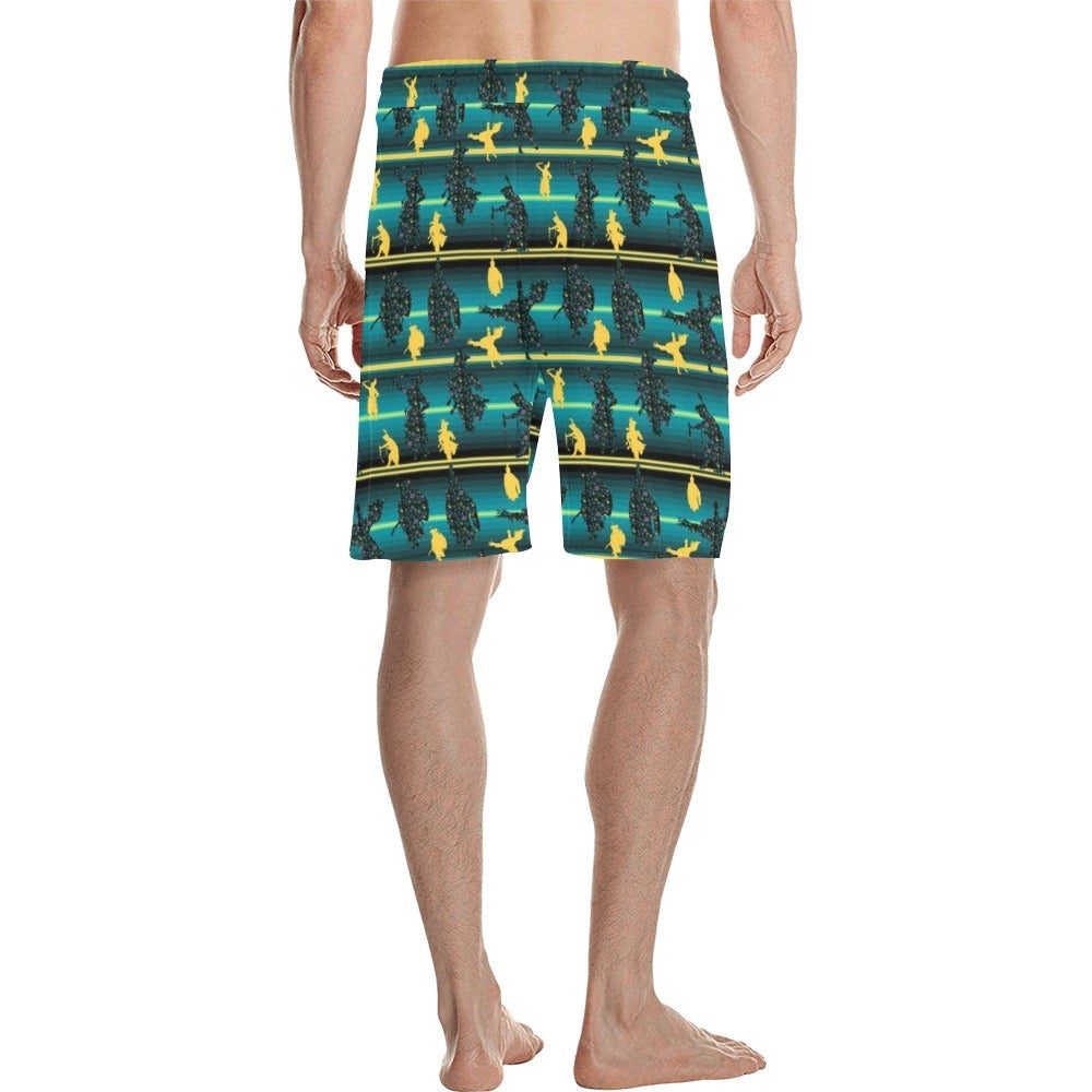 Dancers Inspire Green Men's All Over Print Casual Shorts (Model L23) short e-joyer 