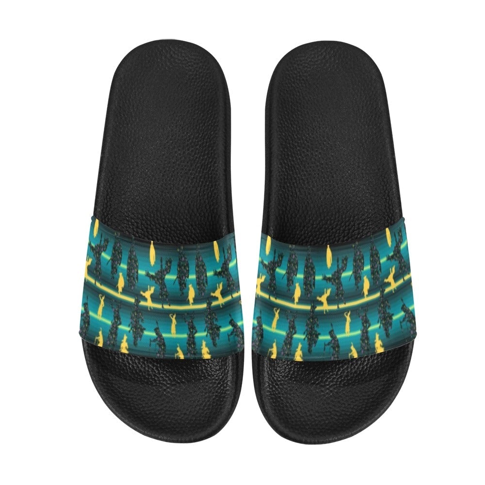 Dancers Inspire Green Slide Sandals by 49 Dzine