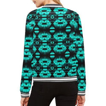 Load image into Gallery viewer, Dark-Deep Lake-Winter-Camp All Over Print Bomber Jacket for Women (Model H21) All Over Print Bomber Jacket for Women (H21) e-joyer 
