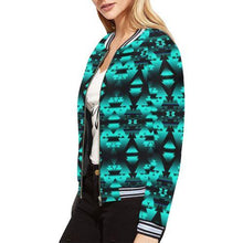 Load image into Gallery viewer, Dark-Deep Lake-Winter-Camp All Over Print Bomber Jacket for Women (Model H21) All Over Print Bomber Jacket for Women (H21) e-joyer 
