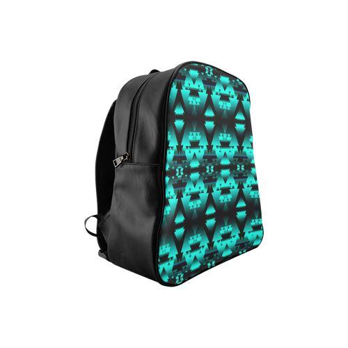 Dark-Deep Lake-Winter-Camp School Backpack (Model 1601)(Small) School Backpacks/Small (1601) e-joyer 