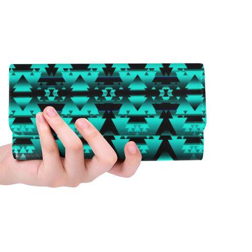 Dark-Deep Lake-Winter-Camp Women's Trifold Wallet (Model 1675) Women's Trifold Wallet e-joyer 