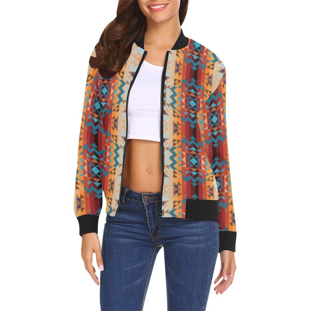 Dark Sandway All Over Print Bomber Jacket for Women (Model H19) All Over Print Bomber Jacket for Women (H19) e-joyer 