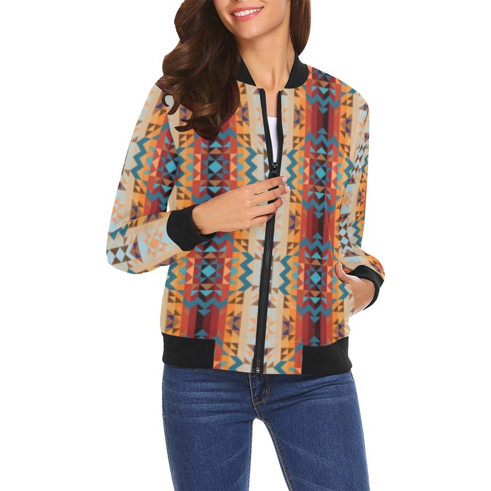 Dark Sandway All Over Print Bomber Jacket for Women (Model H19) All Over Print Bomber Jacket for Women (H19) e-joyer 