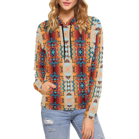 Dark Sandway All Over Print Hoodie for Women (USA Size) (Model H13) All Over Print Hoodie for Women (H13) e-joyer 