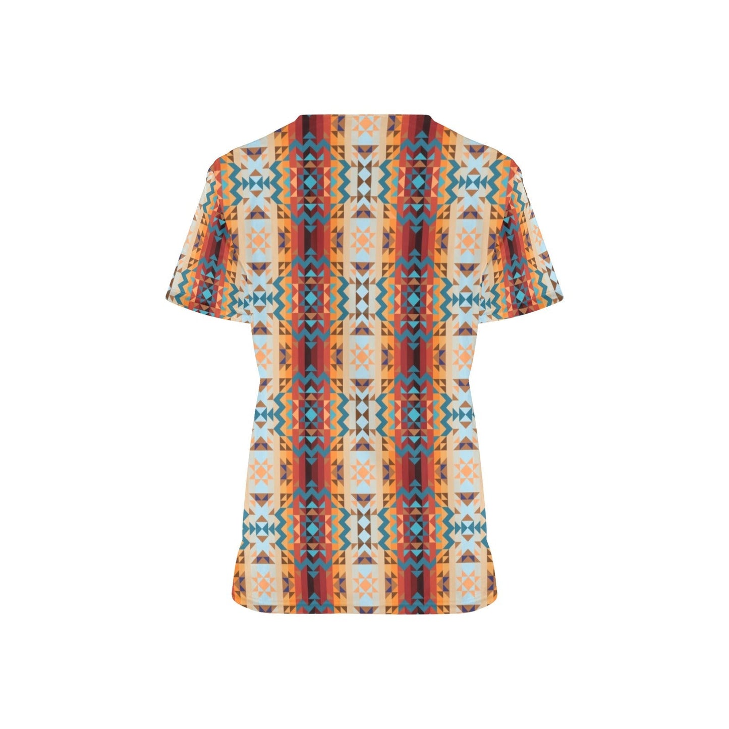 Dark Sandway All Over Print Scrub Top Scrub Top e-joyer 