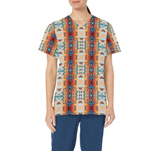 Load image into Gallery viewer, Dark Sandway All Over Print Scrub Top Scrub Top e-joyer 
