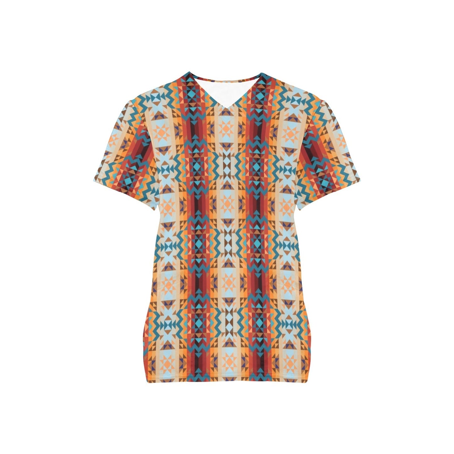 Dark Sandway All Over Print Scrub Top Scrub Top e-joyer 