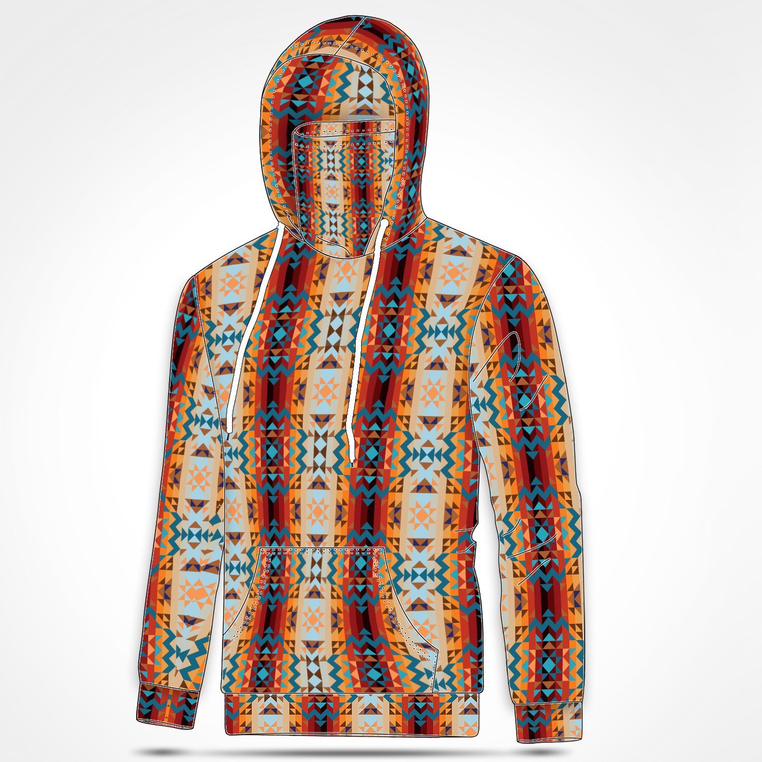 Dark Sandway Hoodie with Face Cover 49 Dzine 