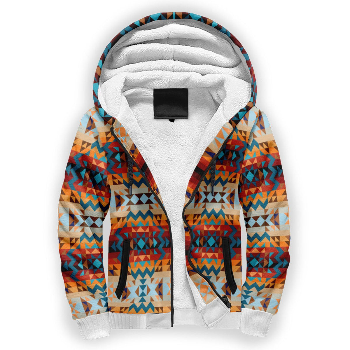 Dark Sandway Sherpa Hoodie by 49 Dzine