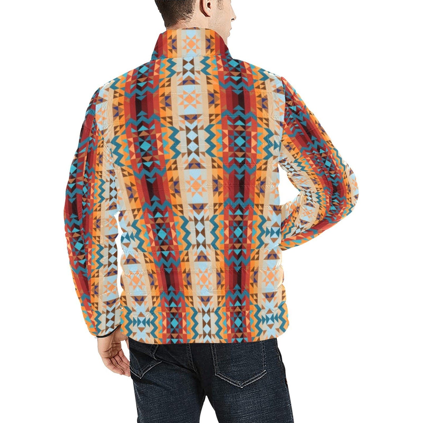 Dark Sandway Unisex Stand Collar Padded Jacket Men's Stand Collar Padded Jacket (H41) e-joyer 