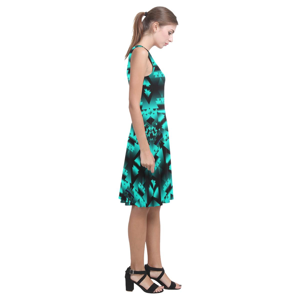 Dark Teal Winter Camp Atalanta Casual Sundress(Model D04) Atalanta Sundress (D04) e-joyer 