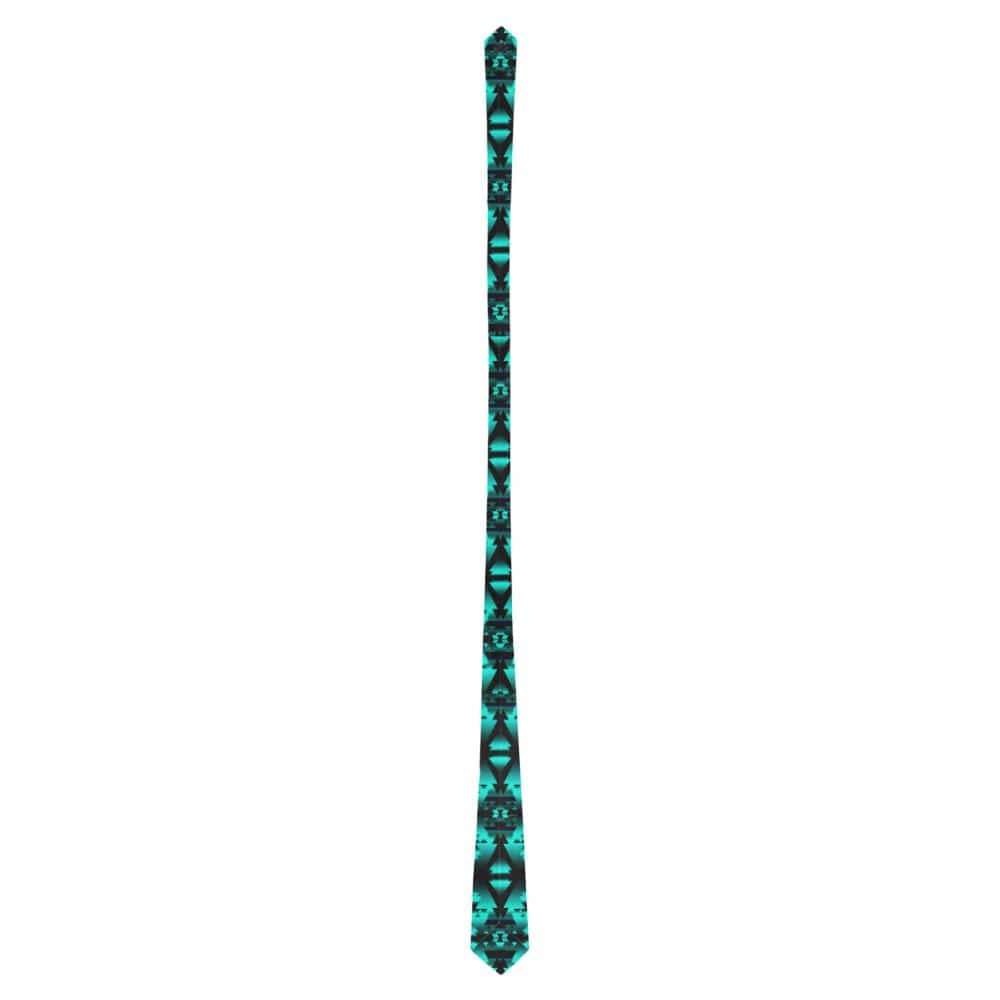 Dark Teal Winter Camp Classic Necktie (Two Sides) Classic Necktie e-joyer 