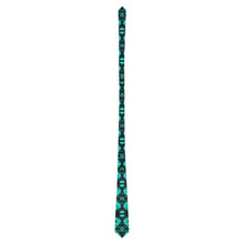 Load image into Gallery viewer, Dark Teal Winter Camp Classic Necktie (Two Sides) Classic Necktie e-joyer 
