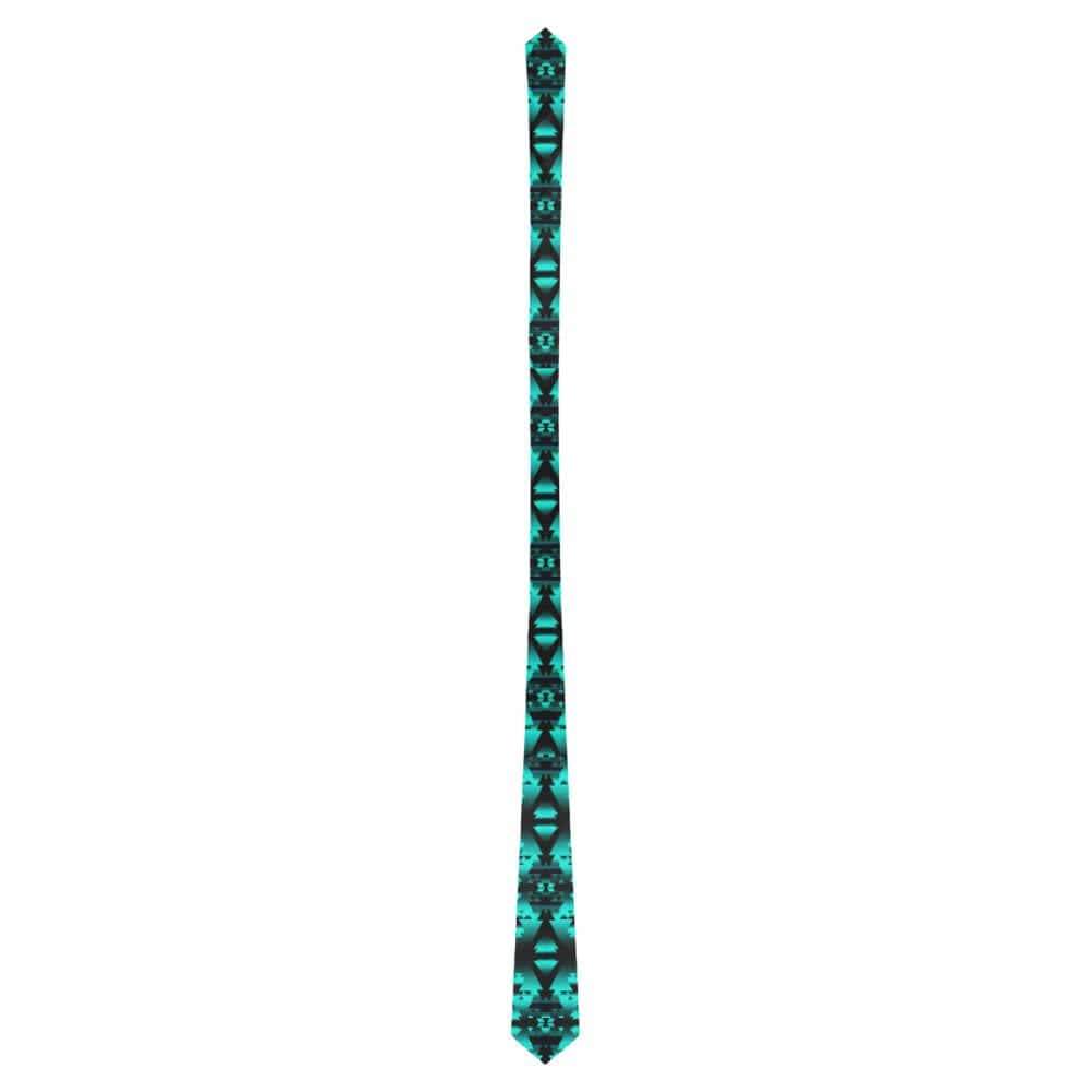 Dark Teal Winter Camp Classic Necktie (Two Sides) Classic Necktie e-joyer 