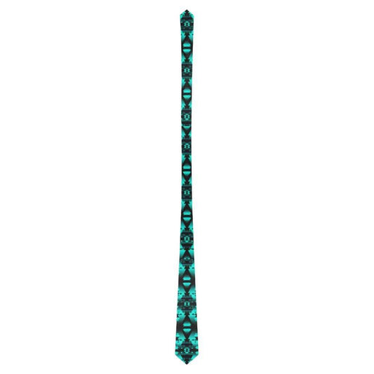 Dark Teal Winter Camp Classic Necktie (Two Sides) Classic Necktie e-joyer 