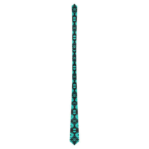 Dark Teal Winter Camp Classic Necktie (Two Sides) Classic Necktie e-joyer 