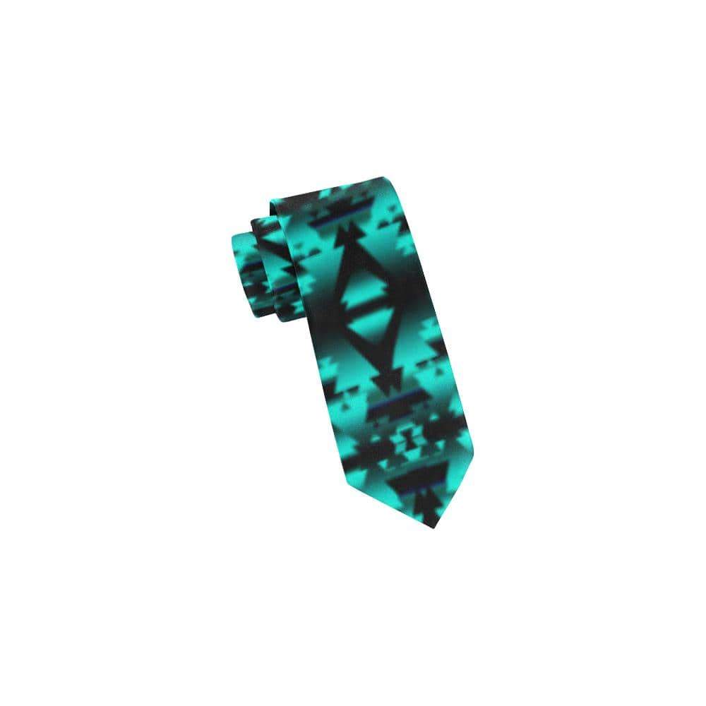 Dark Teal Winter Camp Classic Necktie (Two Sides) Classic Necktie e-joyer 