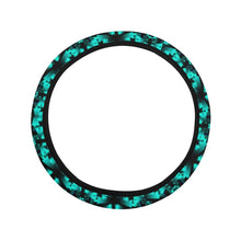 Load image into Gallery viewer, Dark Teal Winter Camp Steering Wheel Cover with Elastic Edge Steering Wheel Cover with Elastic Edge e-joyer 
