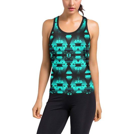 Dark Teal Winter Camp Women's Racerback Tank Top (Model T60) Racerback Tank Top (T60) e-joyer 