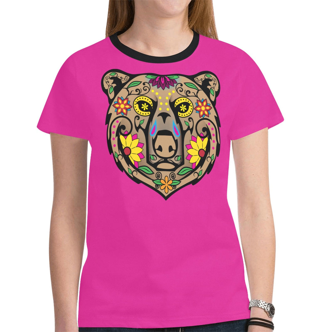 Bear Spirit Guide Pink T-shirt for Women