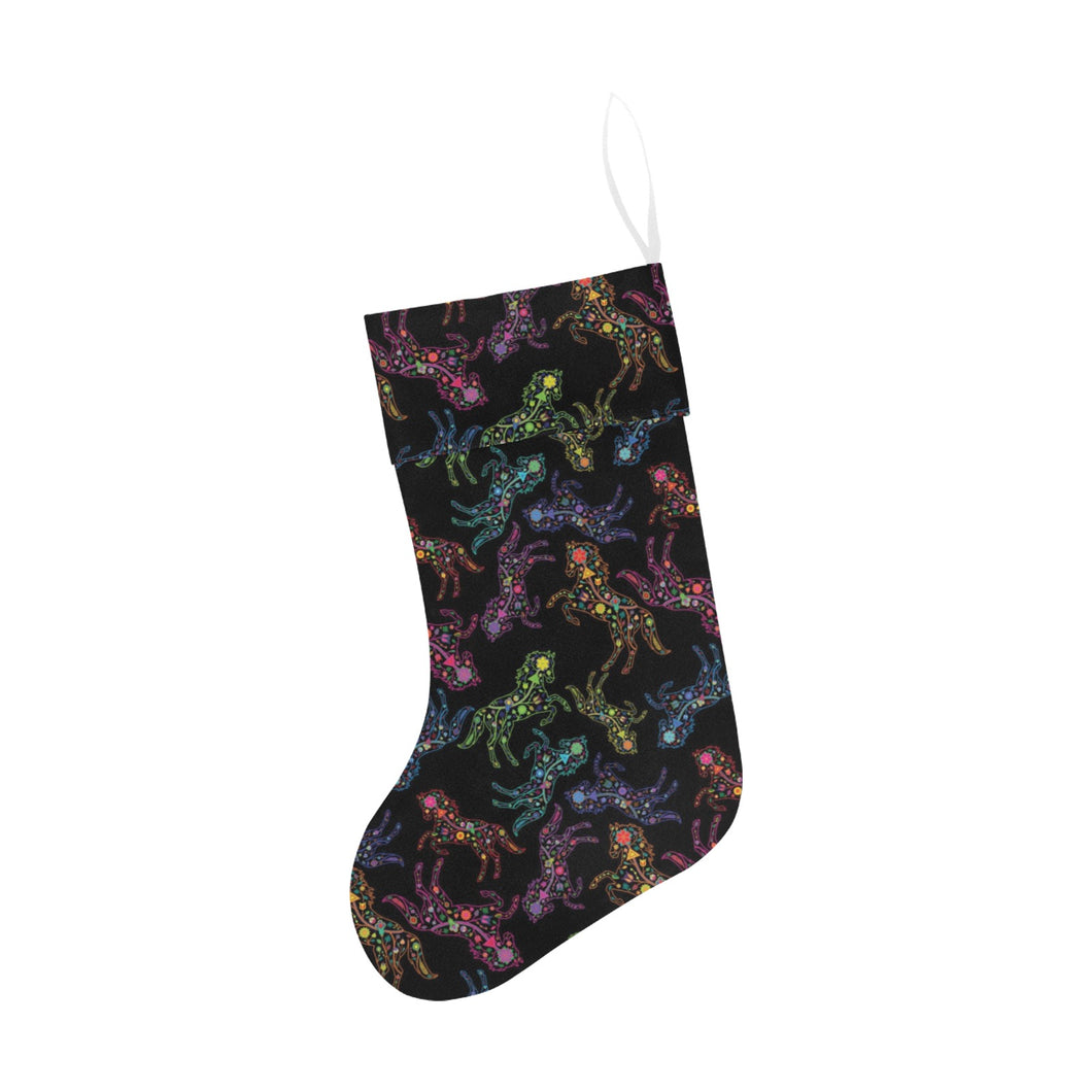Floral Horse Christmas Stocking