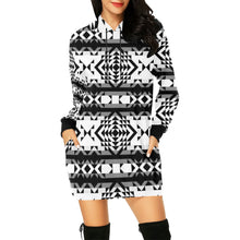 Load image into Gallery viewer, Black Rose Blizzard Hoodie Dress
