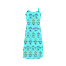 Load image into Gallery viewer, Dakota Damask Turquoise Alcestis Slip Dress
