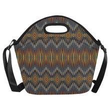 Load image into Gallery viewer, Fire Feather Grey Neoprene Lunch Bag/Large
