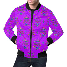 Load image into Gallery viewer, Dakota Damask Purple Bomber Jacket for Men
