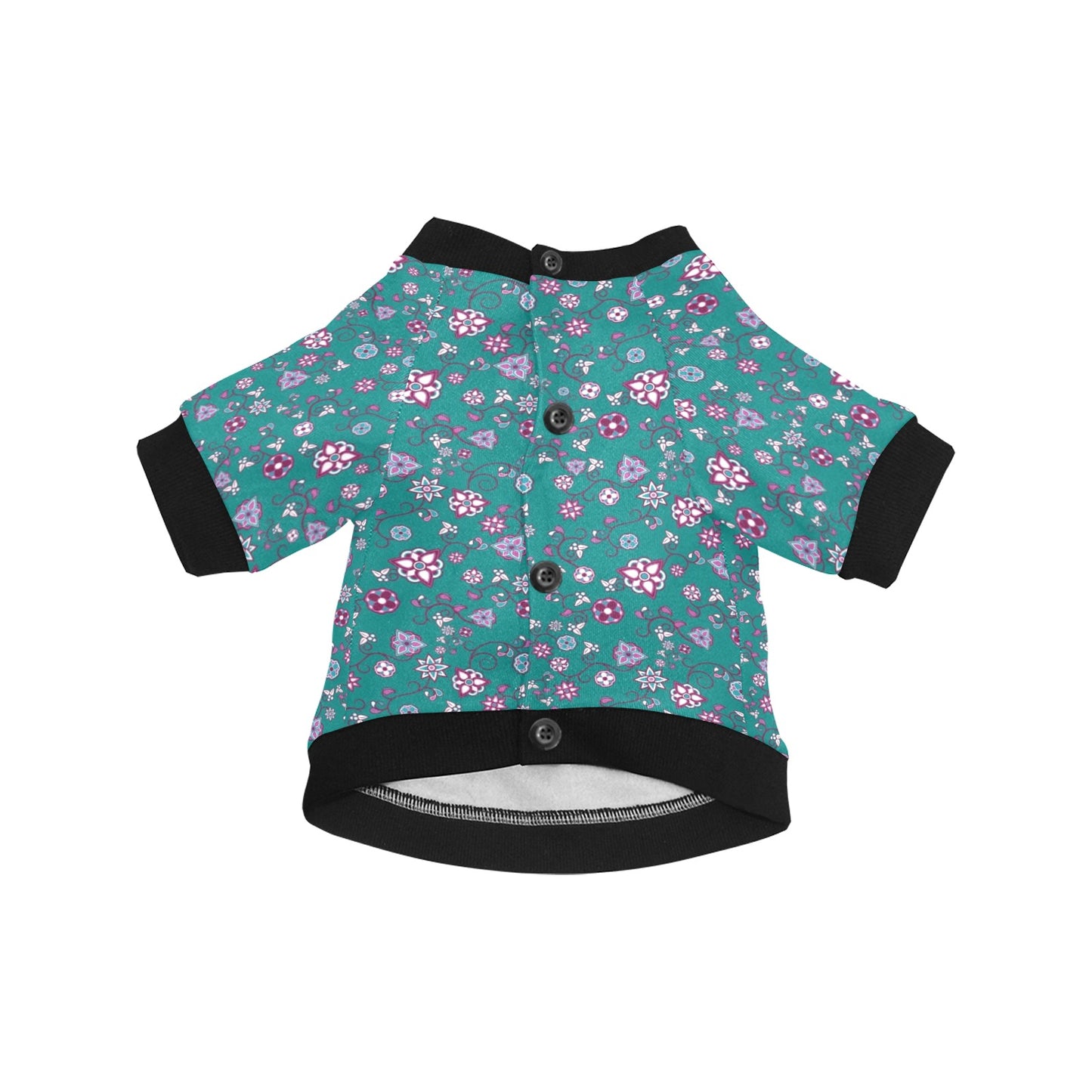 Burgundy Bloom Pet Dog Round Neck Shirt