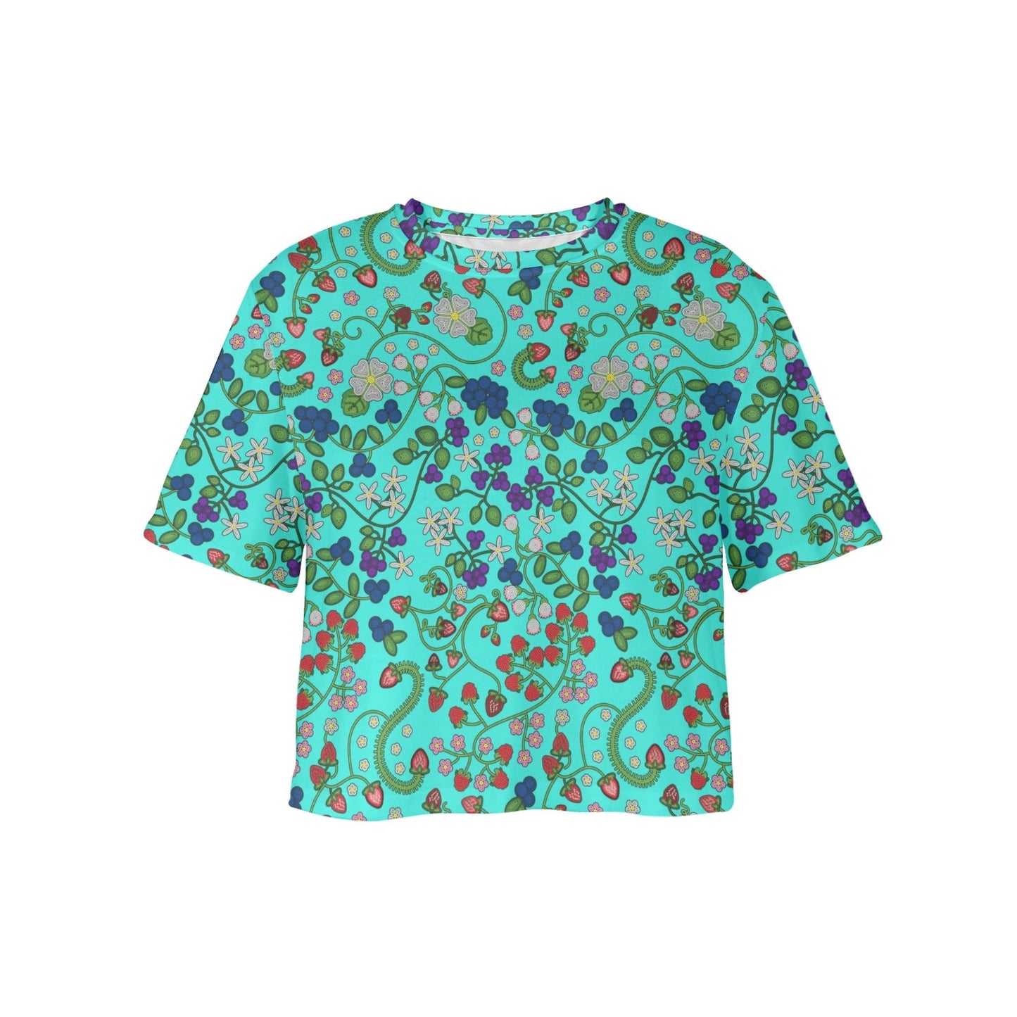 Grandmother Stories Turquoise Crop Top