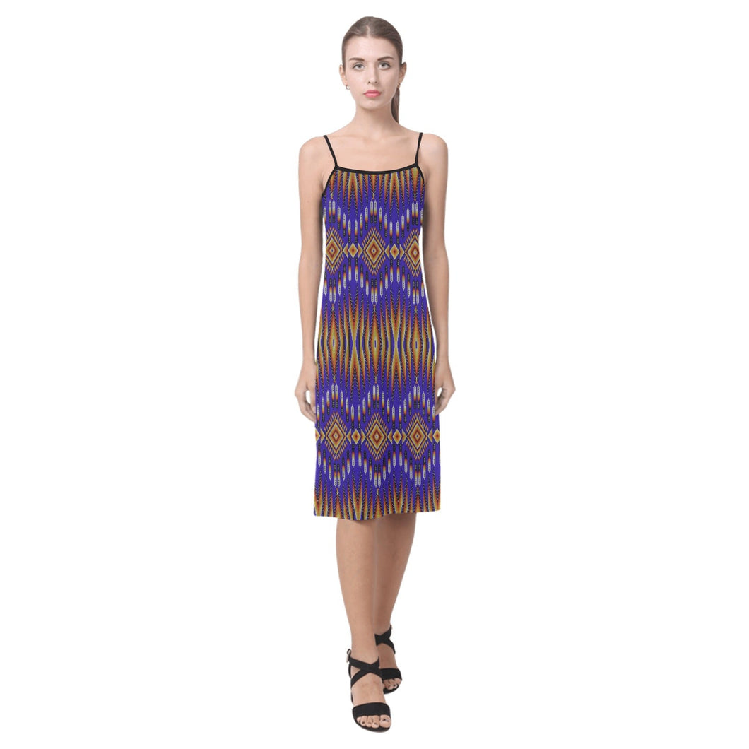 Fire Feather Blue Alcestis Slip Dress