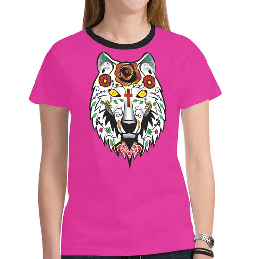 Wolf Spirit Guide Pink New T-shirt for Women