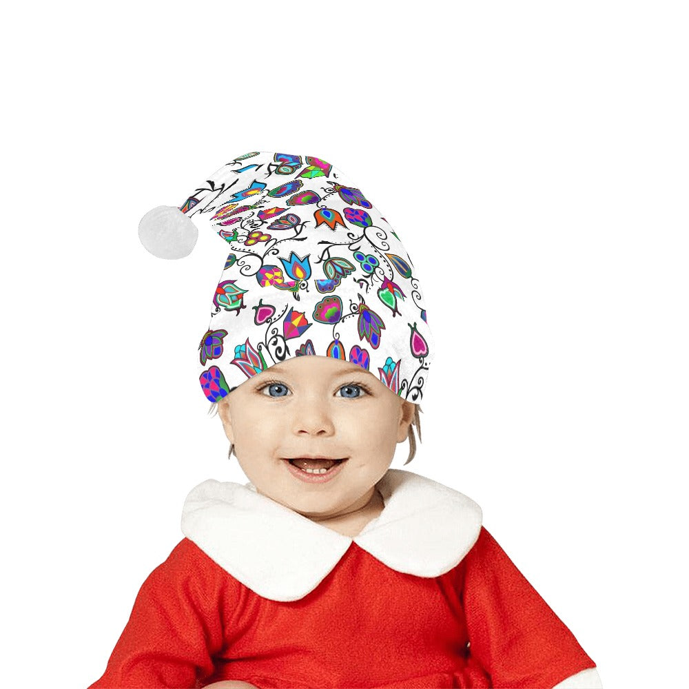 Indigenous Paisley White Santa Hat