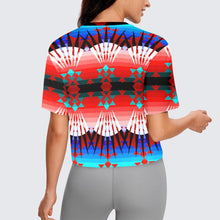 Load image into Gallery viewer, Northwest Ribbonwork Bustles Crop Top
