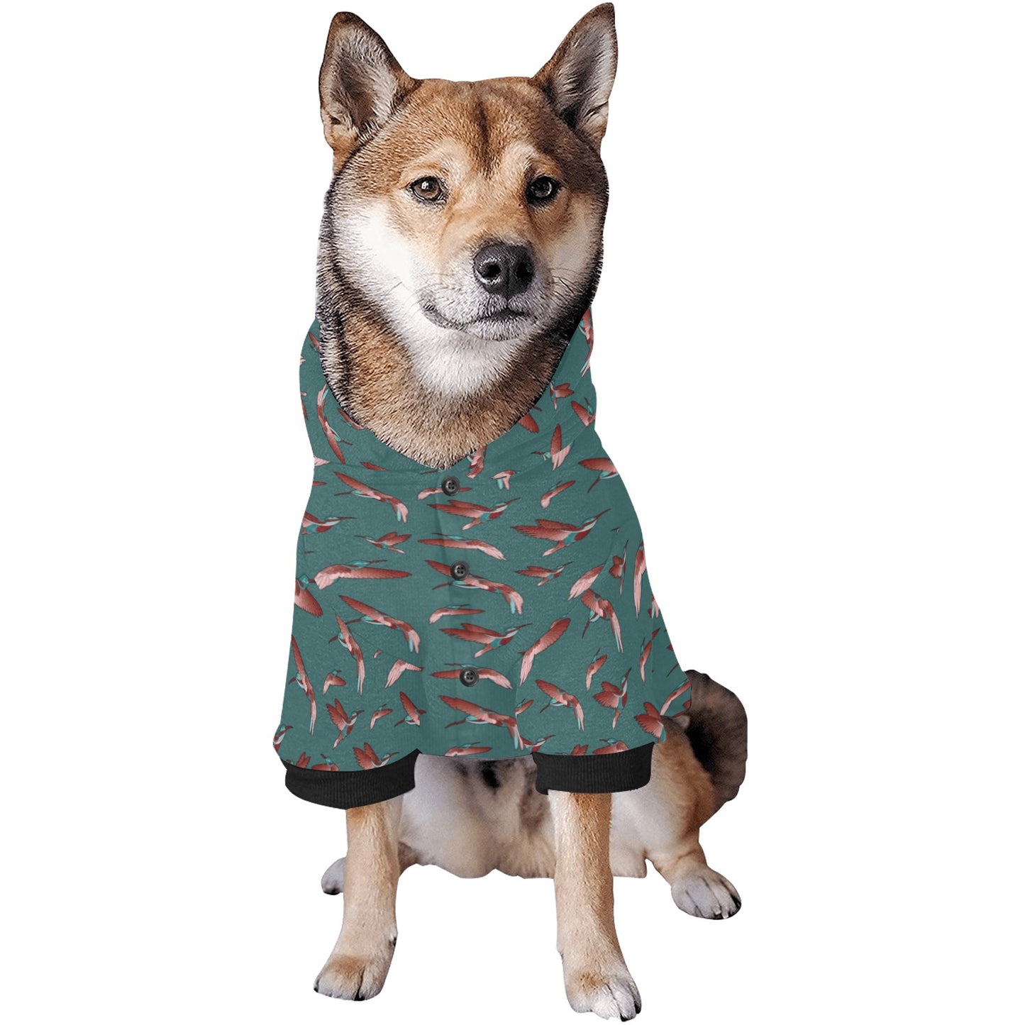 Red Swift Turquoise Pet Dog Hoodie