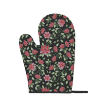 Load image into Gallery viewer, Red Beaded Rose Oven Mitt &amp; Pot Holder
