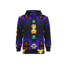 Load image into Gallery viewer, Midnight Sage Fire Men&#39;s Long Sleeve Fleece Hoodie
