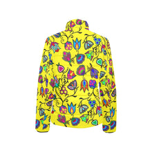 Load image into Gallery viewer, Indigenous Paisley Yellow Women&#39;s Stand Collar Padded Jacket
