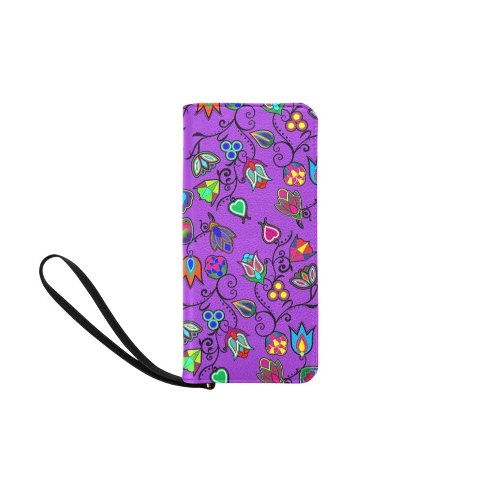 Indigenous Paisley Dark Orchid Women's Clutch Purse